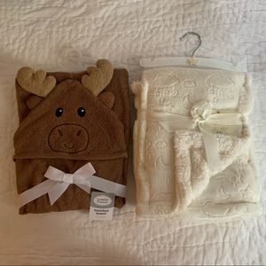 Gender neutral baby towel and blanket.
